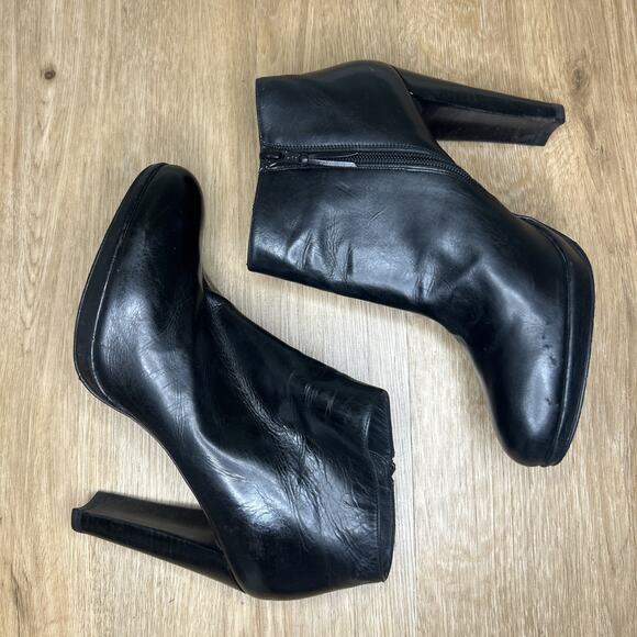 Stuart Weitzman Womens 8 Platform Booties Black Zip Minimalist High Heel Mobwife - Picture 8 of 10